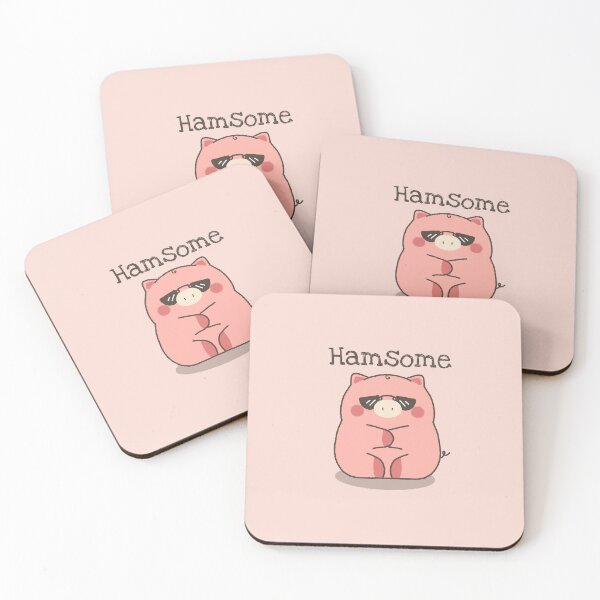 Item preview, Hamsome - Cute Funny Pig Pun designed and sold by HappyDoodlen.