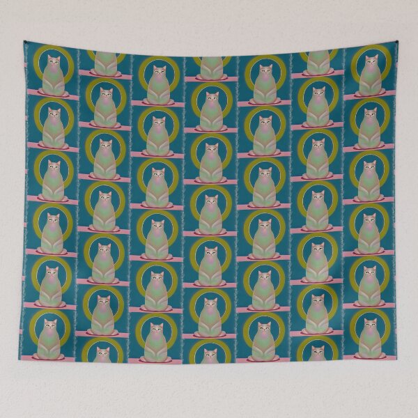 Item preview, Holy Cat In Meditation illustration designed and sold by SubtleSplit.