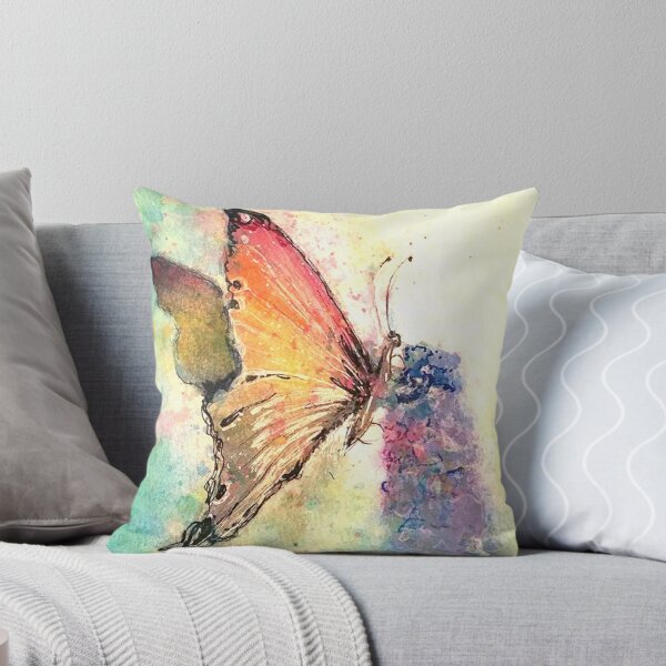 Item preview, butterfly on purple flower watercolor designed and sold by CandiceLCollins.