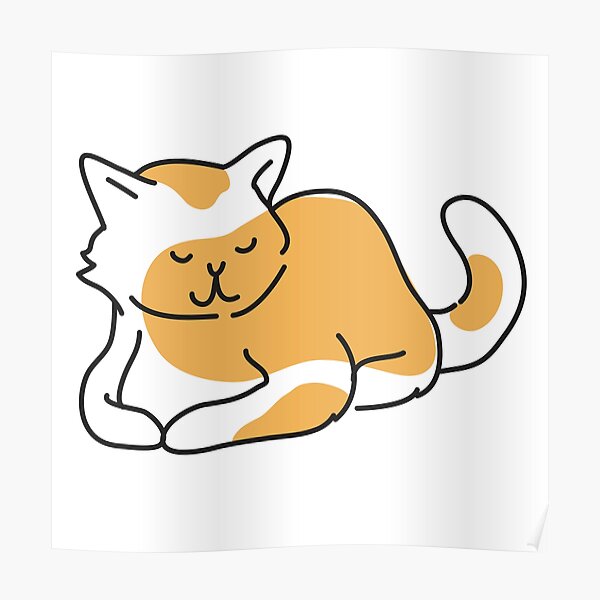 Lying Cat in a spotty orange coat Poster