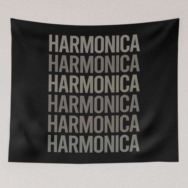 Item preview, Gray Text Art Harmonica Mouth Organ designed and sold by TartSpiderWeb.