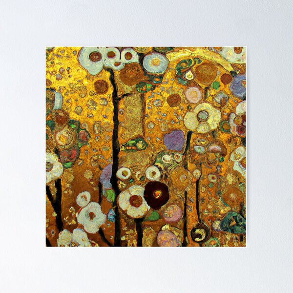 Aperçu de l'œuvre Fleurs Gustav Klimt créée et vendue par maniacfitness.