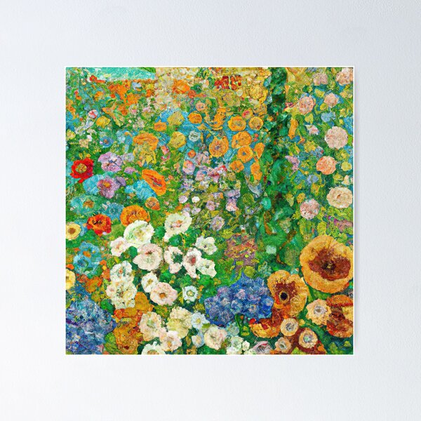 Aperçu de l'œuvre Jardin de fleurs Gustav Klimt créée et vendue par maniacfitness.