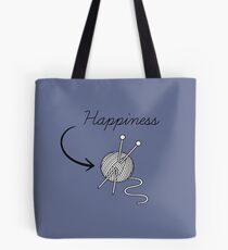 "Happiness" knitting t-shirt for knitters who knit Tote Bag