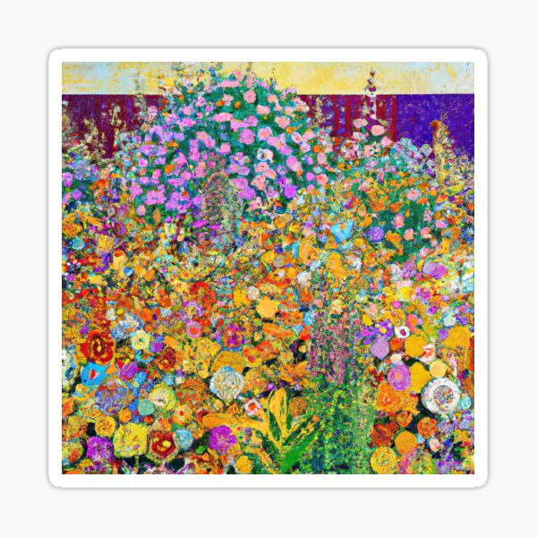 Aperçu de l'œuvre Jardin de fleurs Gustav Klimt créée et vendue par maniacfitness.