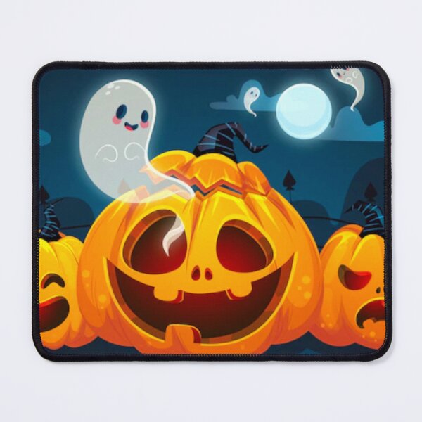 Item preview, halloween scary evil pumpkin funny pumpkin head with ghosts and the moon designed and sold by BEAUTY ⭐⭐⭐⭐⭐.