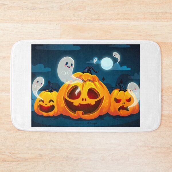 Item preview, halloween scary evil pumpkin funny pumpkin head with ghosts and the moon designed and sold by BEAUTY ⭐⭐⭐⭐⭐.