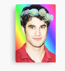 Darren Criss Flower Crown Canvas Print