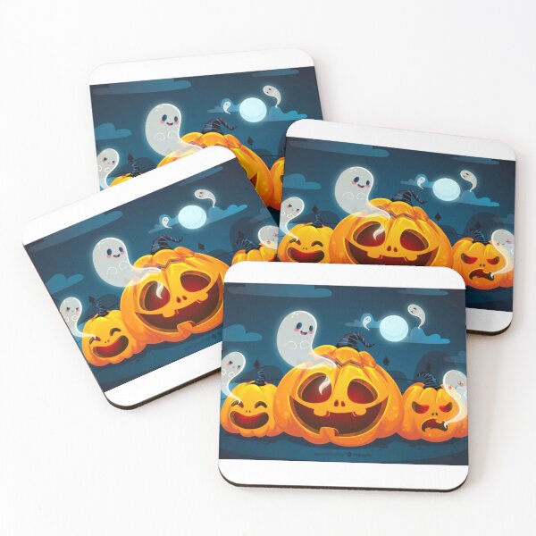 Item preview, halloween scary evil pumpkin funny pumpkin head with ghosts and the moon designed and sold by BEAUTY ⭐⭐⭐⭐⭐.