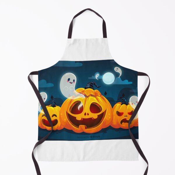 Item preview, halloween scary evil pumpkin funny pumpkin head with ghosts and the moon designed and sold by BEAUTY ⭐⭐⭐⭐⭐.