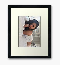 Demi Lovato laying in bed Framed Print