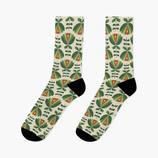 Item preview, 2049 - cornflowers, green / red designed and sold by RouCouCou.