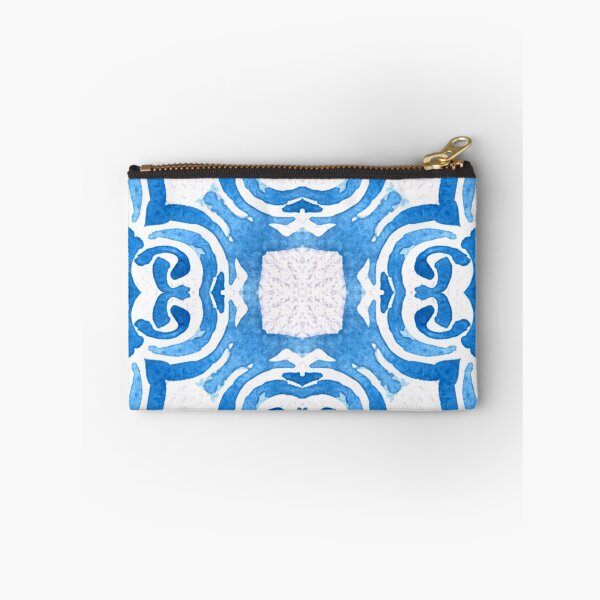 Item preview, Abstract watercolour rococo pattern in beautiful blues, organic swirls and roses mandala style designed and sold by FrancesPoff.