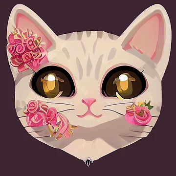 Artwork thumbnail, Kitten Roses Sticker by SmirkingDesigns