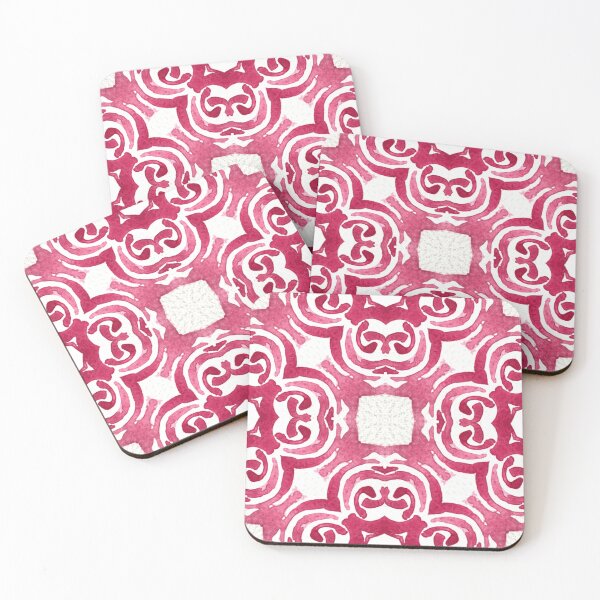 Item preview, Abstract watercolour rococo pattern in enchanting reds, organic swirls and roses mandala style designed and sold by FrancesPoff.