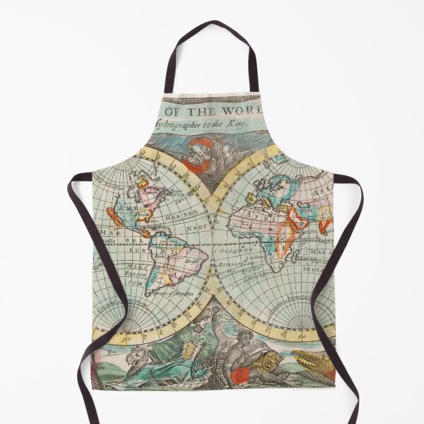 Item preview, Vintage Map of the World (1682) by John Playford designed and sold by MurellosArt.