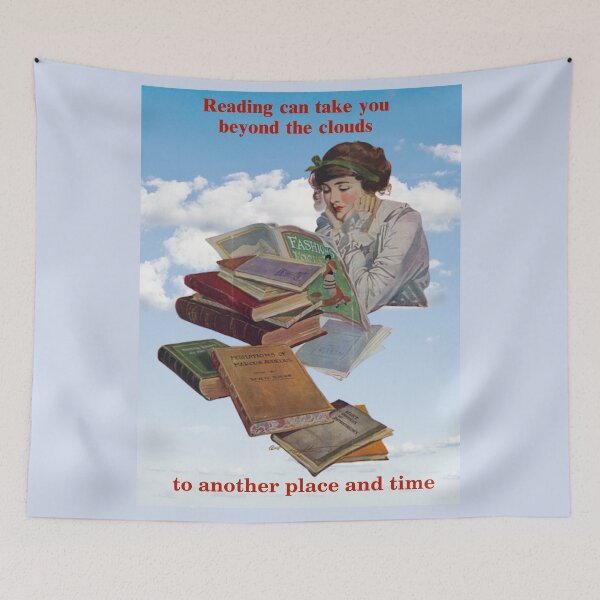 Item preview, The book worm with her head in the clouds designed and sold by LeJeuneGifts.