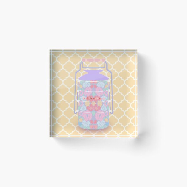 Item preview, Malaysian Floral Batik Tiffin (Lavender and Daffodil Yellow) designed and sold by Isabela Ahmad Hamizan.