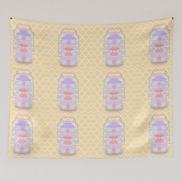 Item preview, Malaysian Floral Batik Tiffin (Lavender and Daffodil Yellow) designed and sold by Isabela Ahmad Hamizan.