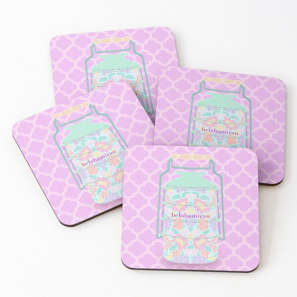 Item preview, Malaysian Floral Batik Tiffin (Seafoam Green and Lilac) designed and sold by Isabela Ahmad Hamizan.
