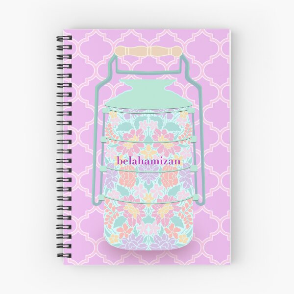 Item preview, Malaysian Floral Batik Tiffin (Seafoam Green and Lilac) designed and sold by Isabela Ahmad Hamizan.