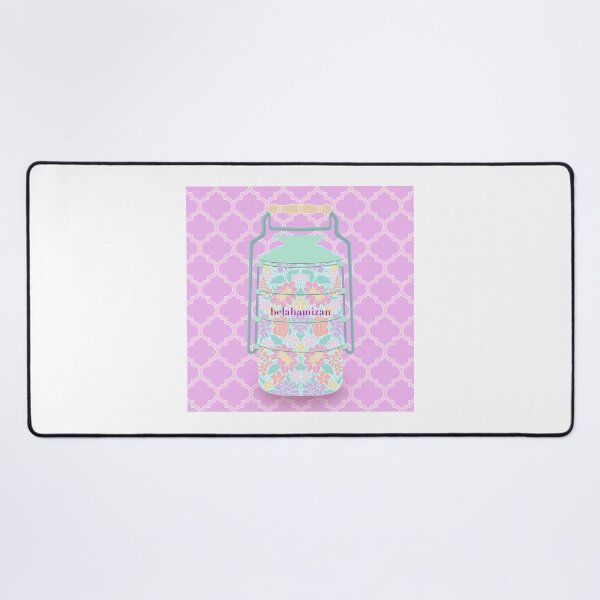 Item preview, Malaysian Floral Batik Tiffin (Seafoam Green and Lilac) designed and sold by Isabela Ahmad Hamizan.
