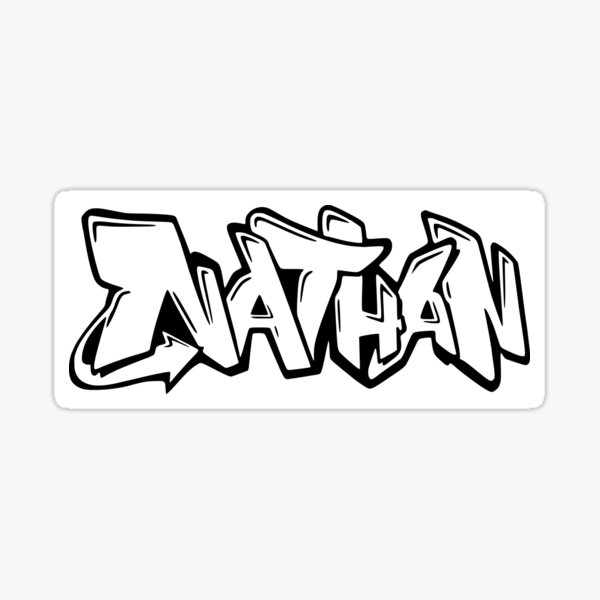 nathan-graffiti-name-design-sticker-for-sale-by-namethatshirt