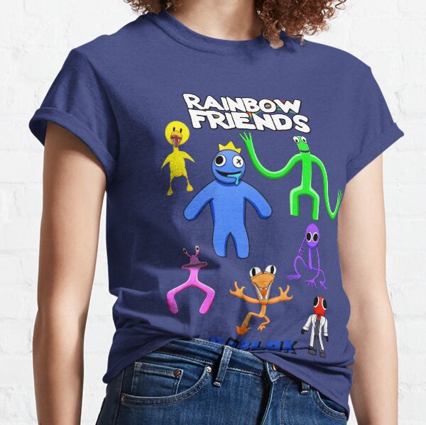 Roblox Rainbow Friends Cartoon Anime Clothes Summer Round Neck