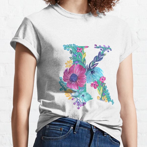 Floral Monogram K Classic T-Shirt