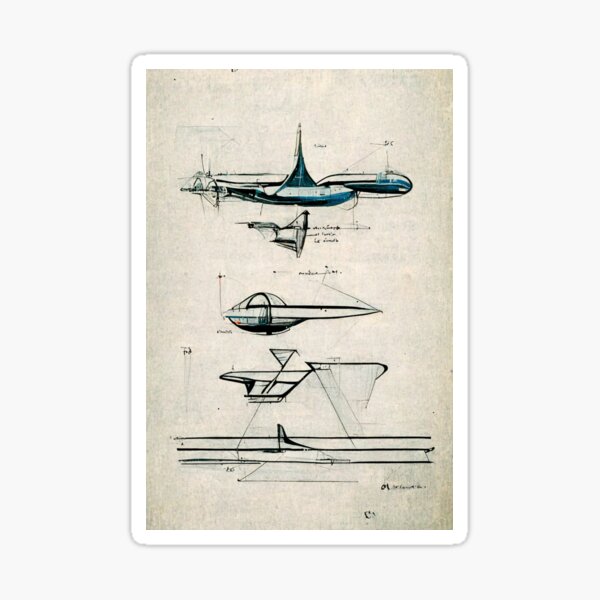 Technical Sketch of a Future Plane Sticker
