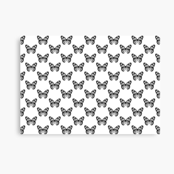 Monarch Butterfly Pattern | Monarch Butterfly | Vintage Butterflies | Butterfly Patterns | Black and White | Canvas Print