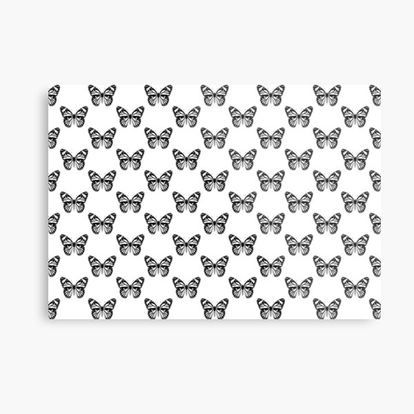 Monarch Butterfly Pattern | Monarch Butterfly | Vintage Butterflies | Butterfly Patterns | Black and White | Metal Print