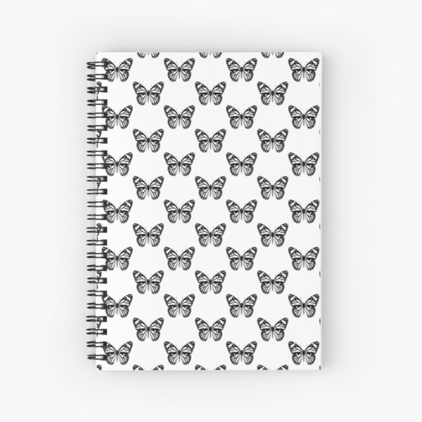 Monarch Butterfly Pattern | Monarch Butterfly | Vintage Butterflies | Butterfly Patterns | Black and White | Spiral Notebook