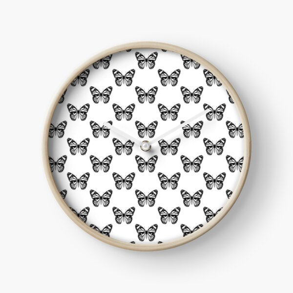Monarch Butterfly Pattern | Monarch Butterfly | Vintage Butterflies | Butterfly Patterns | Black and White | Clock