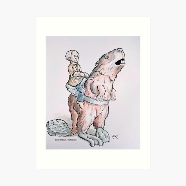 Sir Wilfred Laurier riding Beaverback (without Title) Art Print