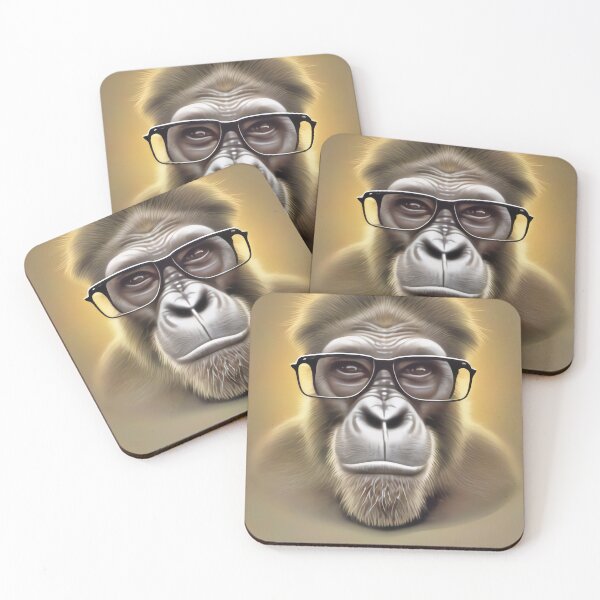 Item preview, Cool monkey with glasses designed and sold by Grewtrel.