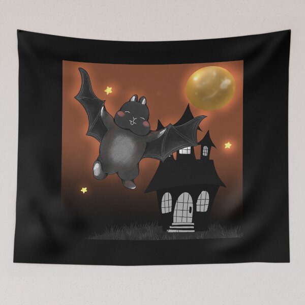 Item preview, Happy Black Bat Bunny as Halloween _ Bunniesmee  designed and sold by bunniesmee.