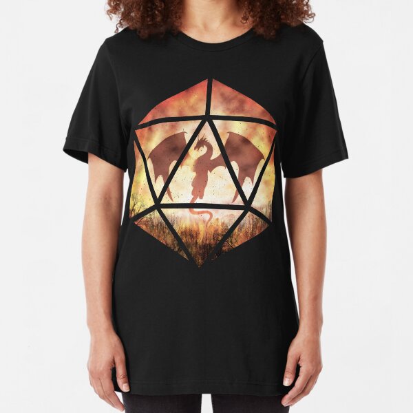 Fire Dragon D20 Slim Fit T-Shirt