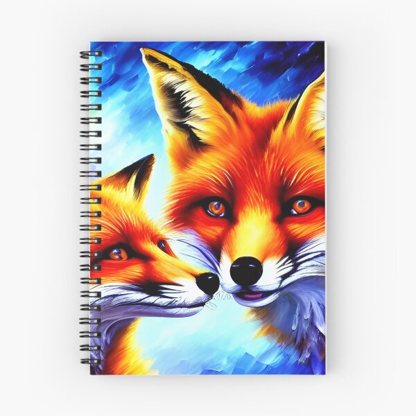Aperçu de l'œuvre Mama Fox et son bébé aux couleurs éclatantes créée et vendue par Nitram1990.