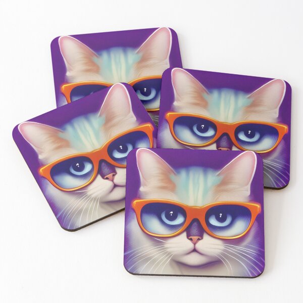 Item preview, Hipster cat wearing glasses designed and sold by Grewtrel.