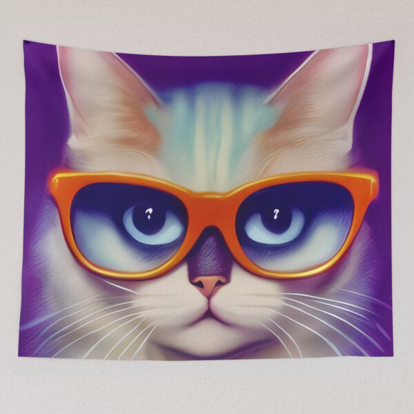 Item preview, Hipster cat wearing glasses designed and sold by Grewtrel.