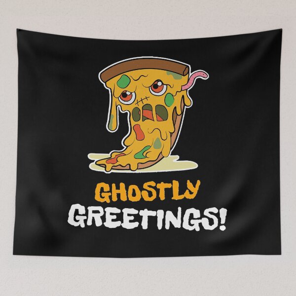 Item preview, Creepy melting pizza ghostly greetings Halloween 2020     designed and sold by BarryEdds.