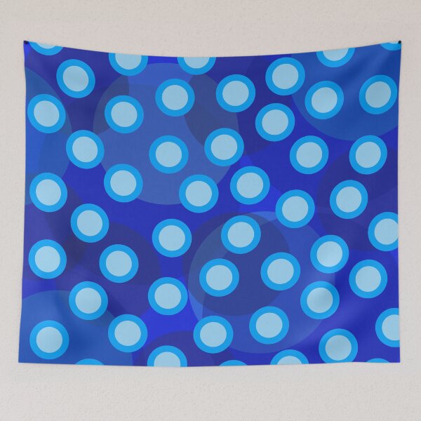 Item preview, bright blue pop art pattern designed and sold by pauloneill-art.