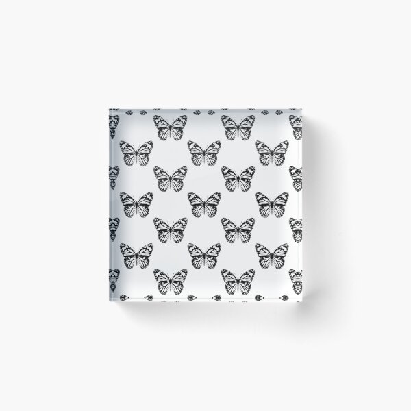 Monarch Butterfly Pattern | Monarch Butterfly | Vintage Butterflies | Butterfly Patterns | Black and White | Acrylic Block
