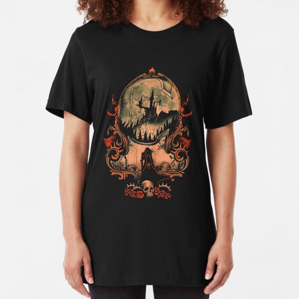a scary castle Slim Fit T-Shirt