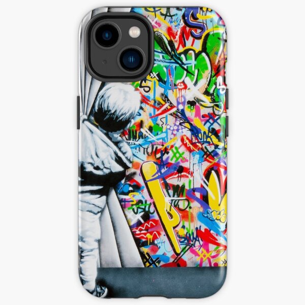 Behind The Curtain Boy - Colorful Graffiti Pop Art - Banksy Street Art Mural iPhone Tough Case