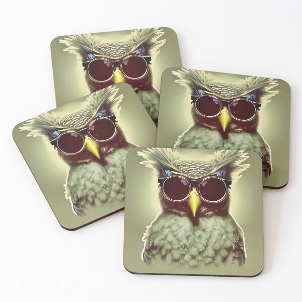 Item preview, Nerdy Geeky Hipster Owl wearing Glasses designed and sold by Grewtrel.