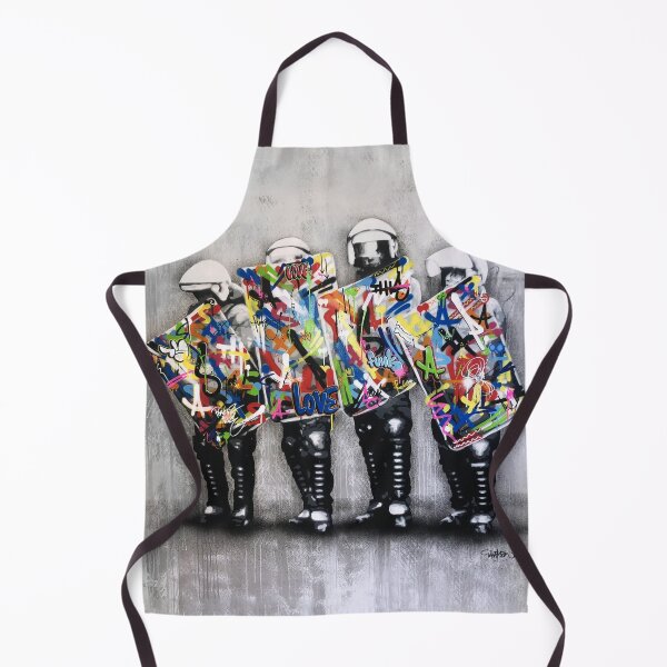 Item preview, Cops With Riot Police Shields Covered With Colorful Spray-Painted Graffiti Scribbles designed and sold by Teecha.