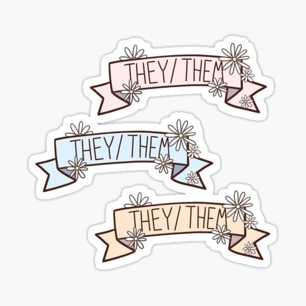 Item preview, They/Them Pronoun Banner Sticker Set designed and sold by musicandink.