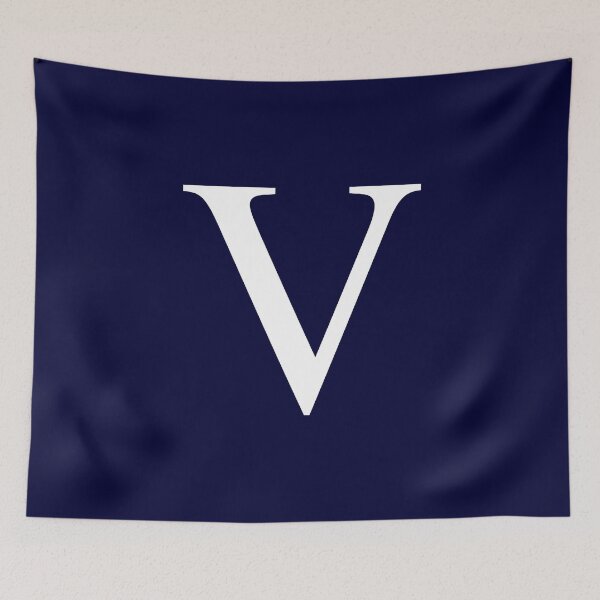 Item preview, Navy Blue Basic Monogram V designed and sold by rewstudio.